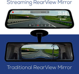 Mirror Dash Cam, weJupit 9.35 Inch Car Backup Camera Dual Front and Rear Waterproof Touch Screen Stream Media Rearview Camera Night Vision LDWS Parking Monitor (1080P+720P, 650Pro)