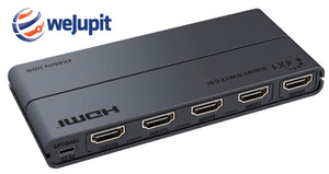 HDMI Switch 4K 60Hz, weJupit 4X 1 HDMI 2.0 Switcher with IR Remote Control, HDR, Support up to 4K×2K@60Hz UHD to an HDTV Display, Compatible for PS3-PS4, Xbox 360-One, HDTV, Blu-Ray Player
